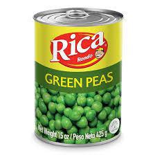 Rica Green Peas Can 24 x 425 G